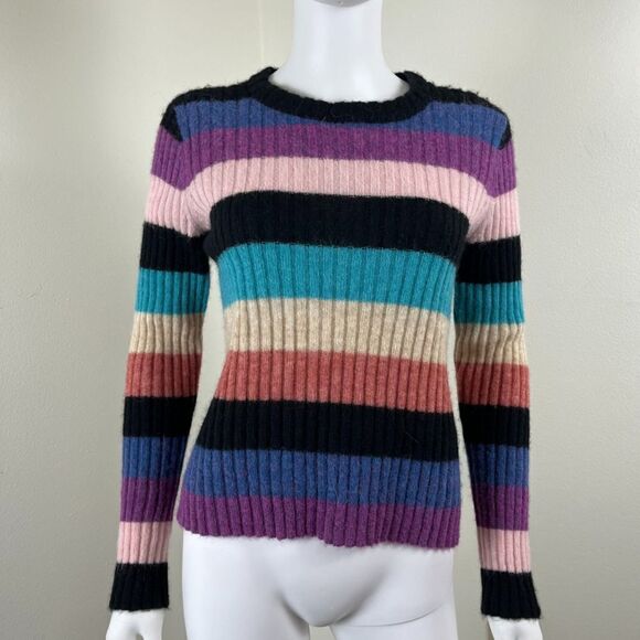 Rails Women Size S Kylie Stripe Rainbow Alpaca Wool Pullover Crew NEW Sweater - Picture 9 of 12